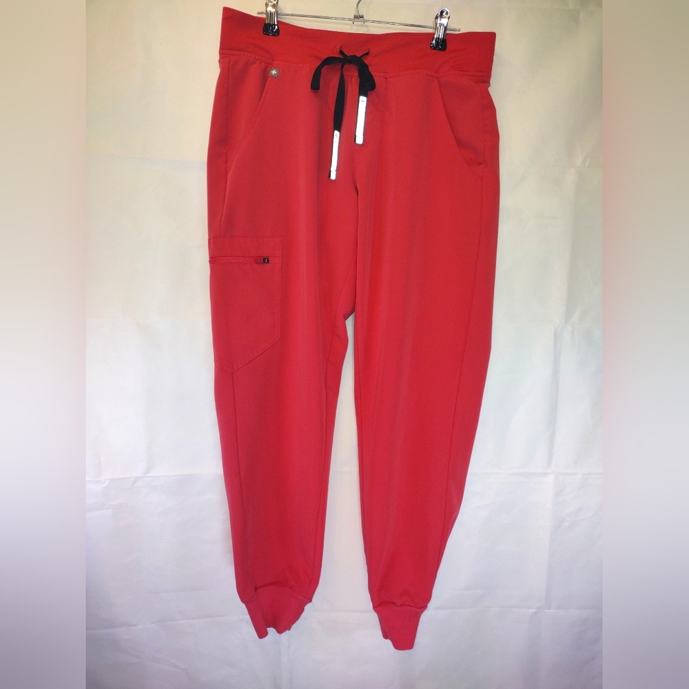 Figs Women's Red Drawstring Jogger Scrub Pants